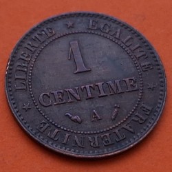 FRANCIA 1 CENTIMO 1896 A DAMA ALEGORICA 3* REPUBLICA KM.826 MONEDA DE BRONCE EBC+ France 1 Centime