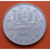 CANADA 1 DOLAR 1983 INDIOS EN CANOA REINA ISABEL II KM.120.1 MONEDA DE NICKEL SC $1 Dollar