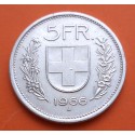 SUIZA 5 FRANCOS 1966 B GUILLERMO TELL y ESCUDO KM.40 MONEDA DE PLATA MBC Switzerland 20 Francs silver R/2