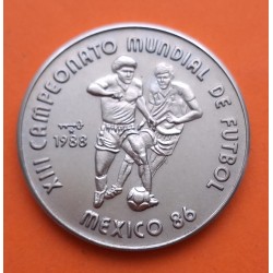 CUBA 1 PESO 1986 XIII CAMPEONATO MUNDIAL DE FUTBOL EN MEXICO KM.184 MONEDA DE NICKEL SC- caribbean coin