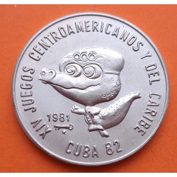 CUBA 1 PESO 1981 MASCOTA COCODRILO XIV JUEGOS CENTROAMERICANOS KM.60 MONEDA DE NICKEL SC- Caribe coin