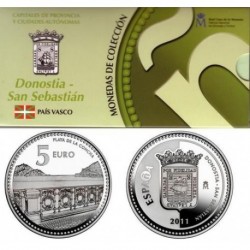 ESPAÑA 5 EUROS 2011 PLATA 29 CIUDAD de SAN SEBASTIAN