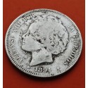 . @RARA@ ESPAÑA Rey ALFONSO XIII 2 PESETAS 1894 * -- / -- PGV Tipo "RIZOS" MONEDA DE PLATA KM.704 MUY CIRCULADA R/3