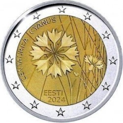 . 1 aaacoin @ENVIO HOY@ ESTONIA 2 EUROS 2024 ACIANO FLOR NACIONAL 1ª MONEDA CONMEMORATIVA Eesti Estonie euro coin