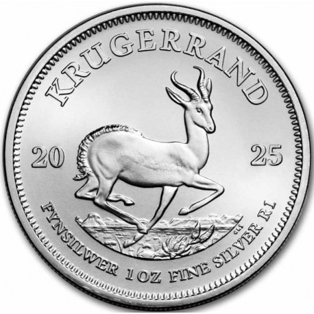 . 1 aaacoin SUDAFRICA 1 KRUGERRAND 2025 ANTILOPE MONEDA DE PLATA South Africa ONZA OUNCE OZ cápsula