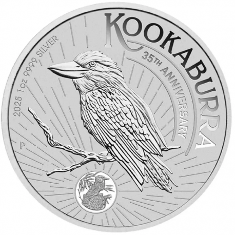 . 1 aaacoin AUSTRALIA 1 DOLAR 2025 KOOKABURRA Edición 35 ANIVERSARIO Carlos III MONEDA DE PLATA ONZA OZ