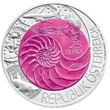 . AUSTRIA 25 EUROS 2012 BIONIK PLATA NIOBIO SILVER NIOB