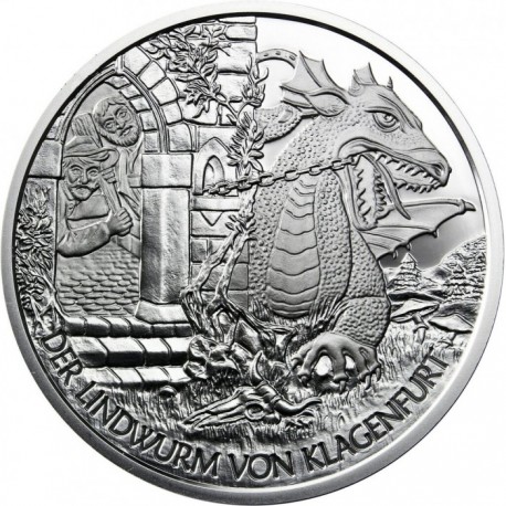 AUSTRIA 10 EUROS 2011 KLAGENFURT DRAGON PLATA SC SILVER