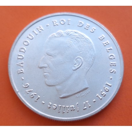 @TIPO -5- RECTO@ BELGICA 250 FRANCOS 1976 REY BALDUINO I Des Belges KM.157.1 MONEDA DE PLATA SC- Belgium silver