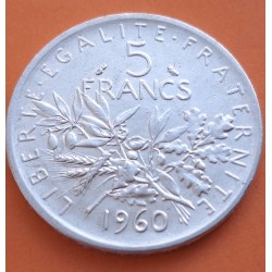 FRANCIA 5 FRANCOS 1960 SEMBRADORA SEMEUSE KM.926 MONEDA DE PLATA EBC/SC- France 5 Francs silver