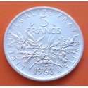 FRANCIA 5 FRANCOS 1963 SEMBRADORA SEMEUSE KM.926 MONEDA DE PLATA EBC France 5 Francs silver R/3