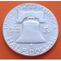 ESTADOS UNIDOS 1/2 DOLAR 1954 S BENJAMIN FRANKLIN KM.163 MONEDA DE PLATA MBC+ Half Dollar silver