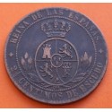 ESPAÑA REINA ISABEL II 2,50 CENTIMOS DE ESCUDO 1868 OM Ceca de JUBIA KM.634.2 MONEDA DE COBRE MBC- Spain 2 1/2 Centimos R/1