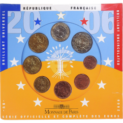 FRANCIA CARTERA OFICIAL EUROS 2006 SC 1+2+5+10+20+50 Centimos + 1 EURO + 2 EUROS 2006 UNC BU EUROSET KMS