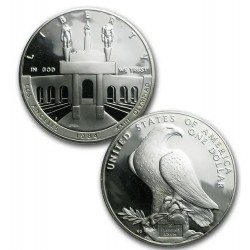 ESTADOS UNIDOS 1 DOLAR 1984 S OLIMPIADA DE LOS ANGELES 84 ESTATUAS KM.210 MONEDA DE PLATA PROOF USA Silver Dollar