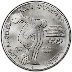 ESTADOS UNIDOS 1 DOLAR 1983 S DISCOBOLO OLIMPIADA LOS ANGELES 1984 KM.210 MONEDA DE PLATA SC USA silver Dollar