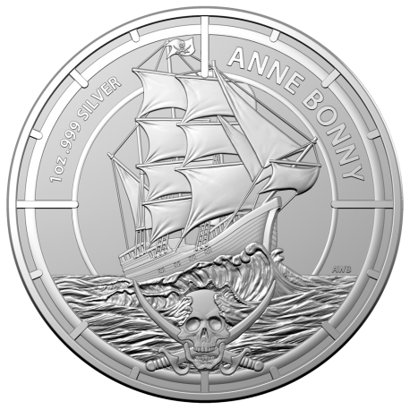 . 1 aacoin x ISLAS SALOMON 2 DOLARES 2021 ANNE BONNY 1ª Serie BARCOS y FAMOSOS PIRATAS MONEDA DE PLATA SC 10.000 OZ SOLOMON