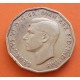 INGLATERRA 3 PENIQUES 1941 JORGE VI KM.849 MONEDA DE LATON MBC UK pence EPOCA NAZI 2ª GUERRA MUNDIAL WWII