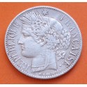 . @RARA@ FRANCIA 1 FRANCO 1850 A Ceca de PARIS - CERES KM.759.1 MONEDA DE PLATA + DESGASTE CENTRAL