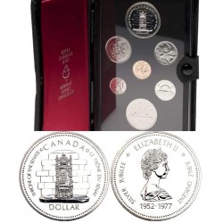 CANADA SET PRESTIGE 1977 PLATA 1 DOLAR TRONO SILVER DOLLAR $1