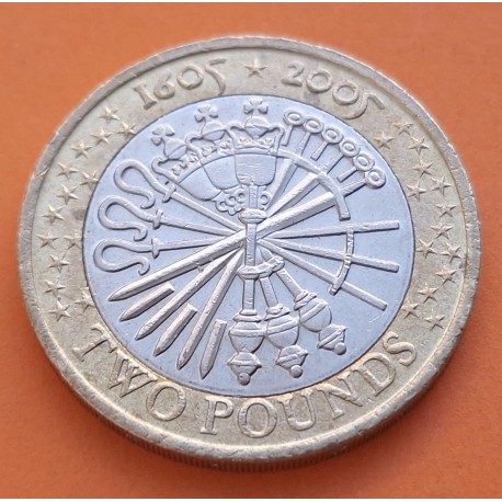 INGLATERRA 2 LIBRAS 2005 CONSPIRACIÓN DE LA POLVORA KM.1052 MONEDA BIMETALICA EBC United Kingdom 2 Pounds