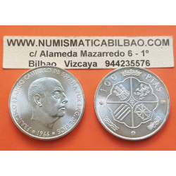 .ESPAÑA 100 PESETAS 1966 * 19 70 FRANCO SIN CIRCULAR PLATA