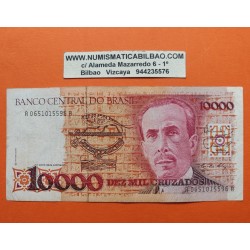 BRASIL 10000 CRUZADOS 1988 CIENTIFICO CARLOS RIBEIRO Pick 215 BILLETE MBC- @NO SELLO EN TINTA@ Brazil