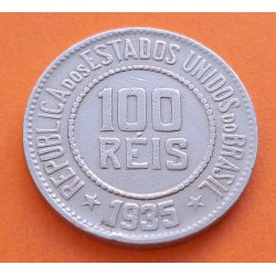 BRASIL 100 REIS 1935 DAMA y VALOR KM.518 MONEDA DE NICKEL EBC Brazil 100 Reais