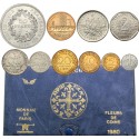 10 monedas x FRANCIA ESTUCHE 1980 Coffret FLEURS DE COINS SPECIMEN France Silver Set 50 FRANCOS 1980