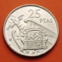 . 1 Moneda SC- x España 25 PESETAS 1957 * 59 ESTADO ESPAÑOL FRANCISCO FRANCO PLUS VISIBLE AL 90% KM.787 MONEDA DE NICKEL R/4