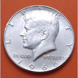 ESTADOS UNIDOS 1/2 DOLAR 1966 P KENNEDY KM.202A MONEDA DE PLATA EBC/SC- USA Half Dollar Silver R/2