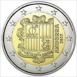 ANDORRA 2 EUROS 2017 ANDORRA ESCUDO NACIONAL SC @TIPO NORMAL NO CONMEMORATIVA@