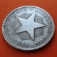 @ESCASA@ CUBA 40 CENTAVOS 1915 ESTRELLA PATRIA y LIBERTAD KM.14 MONEDA DE PLATA MUY CIRCULADA Caribe silver