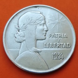 . @RARA@ CUBA 1 PESO 1934 DAMA Tipo ABC - PATRIA y LIBERTAD KM.22 MONEDA DE PLATA MBC Caribe silver coin