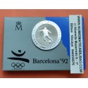 ESPAÑA 2000 PESETAS 1990 FUTBOL OLIMPIADA BARCELONA 1992 1ª SERIE MONEDA DE PLATA PROOF ESTUCHE FNMT 0,80 Onzas