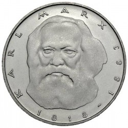 ALEMANIA 5 MARCOS 1983 J KARL MARX KM.158 MONEDA DE NICKEL SC- Germany BRD 5 Marks