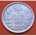 CANADA 5 CENTAVOS 1920 REY JORGE V y HOJAS KM.22.A MONEDA DE PLATA MBC 5 Cent