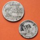 . 2 monedas x SANTANDER PALENCIA y BURGOS 50 CENTIMOS 1937 + 1 PESETA 1937 GUERRA CIVIL NICKEL ESPAÑA Par/4