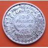 MARRUECOS 100 FRANCOS 1953 PROTECTORADO FRANCES ESTRELLA KM.52 MONEDA DE PLATA MBC+ Morocco silver 100 Francs