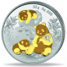 . 1 aaaaaacoin @PLATA y ORO@ CHINA 10 YUAN 2025 OSOS PANDA MONEDA PROOFLIKE cápsula ONZA OZ GOLD PLATED GILDED