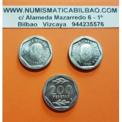 ESPAÑA 200 PESETAS 1986 REY JUAN CARLOS I KM.829 MONEDA DE NICKEL SC Orla con forma Heptagonal