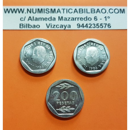 ESPAÑA 200 PESETAS 1986 REY JUAN CARLOS I KM.829 MONEDA DE NICKEL SC Orla con forma Heptagonal