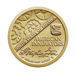 ESTADOS UNIDOS 1 DOLAR 2018 D AMERICAN INNOVATION 1ª moneda de presentación SIGNED FIRST PATENT LATON SC USA 1 Dollar coin