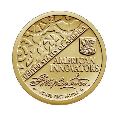 ESTADOS UNIDOS 1 DOLAR 2018 D AMERICAN INNOVATION 1ª moneda de presentación SIGNED FIRST PATENT LATON SC USA 1 Dollar coin