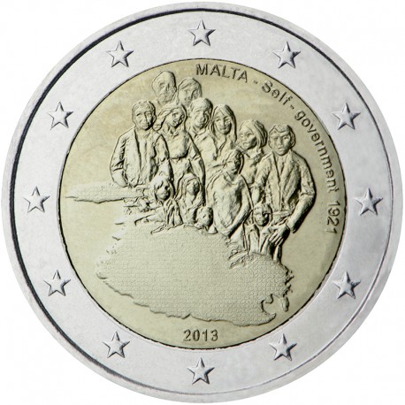 2€ EUROS 2013 MALTA AUTOGOBIERNO DE 1921 BIMETALICA SC