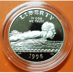 ESTADOS UNIDOS 1/2 DOLAR 1996 S Olimpiada de ATLANTA 1996 NATACION KM.267 MONEDA DE NICKEL @PROOF@ USA Half Dollar SWIMMING