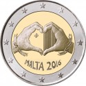 MALTA 2 EUROS 2016 CORAZON AMOR y SOLIDARIDAD SC MONEDA CONMEMORATIVA CHILDREN LOVE & SOLIDARITY