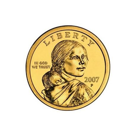 ESTADOS UNIDOS 1 DOLAR 2007 P INDIA SACAGAWEA MONEDA DE LATON SC USA $1 Dollar coin NATIVE