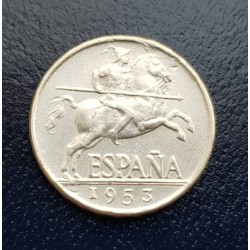 @RARA@ ESPAÑA 5 CENTIMOS 1953 JINETE IBERICO FRANCO KM.765 MONEDA DE ALUMINO SC- Spain R/3